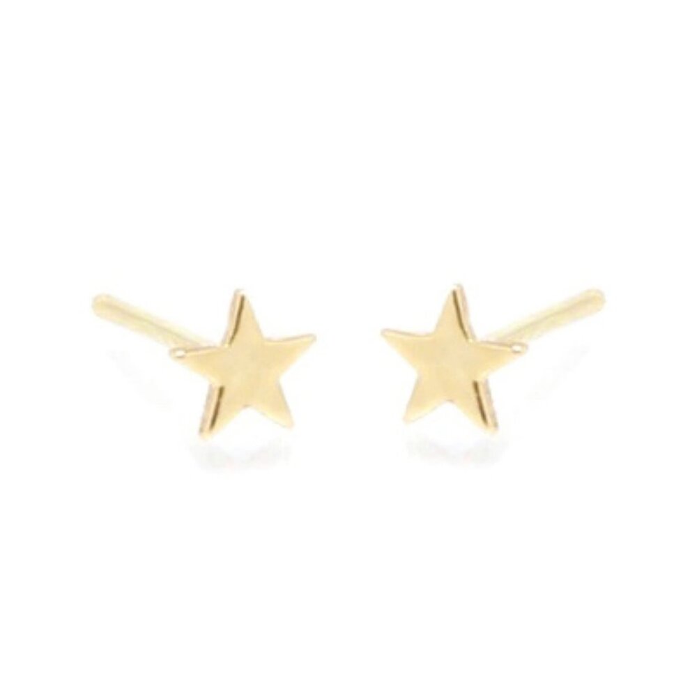 ❤️ DEAL! Solid 14k Gold Small Star Stud Earrings w/ Solid 14k Gold Earrings